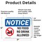 Signmission No Food No Drink Allowed, 7 in W x Rectangle, Vinyl Decal OS-2PACK-NS-D-57-L-16123 - alternate 2
